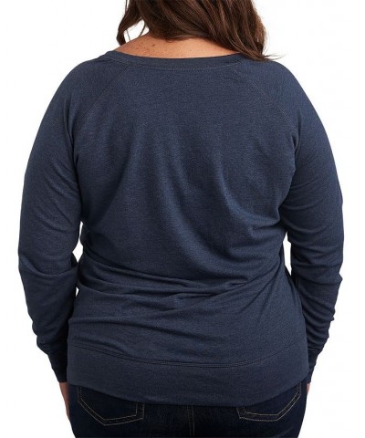 Trendy Plus Size Shamrock Heart Graphic Long sleeve Top Blue $15.09 Sweatshirts