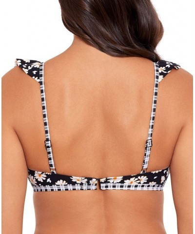 Women's Chic Lit Kiara Bikini Top Black Multi $32.40 Swimsuits