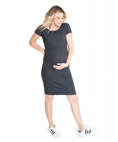 Women's Maternity Short Sleeve Tshirt Dress Heather Grey $33.60 Dresses