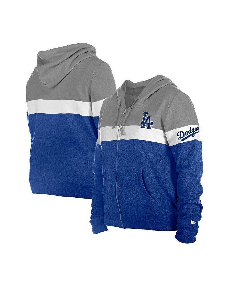 Women's Royal Los Angeles Dodgers Plus Size Color-Block Full-Zip Hoodie Royal $41.28 Sweatshirts