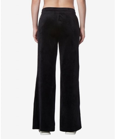 Women's Full Length Velvet Vented Pants Black $32.72 Pants