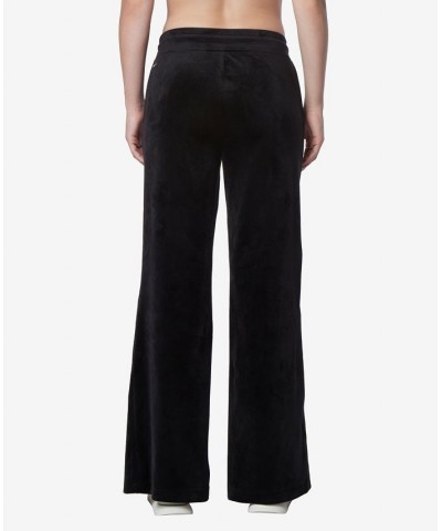 Women's Full Length Velvet Vented Pants Black $32.72 Pants