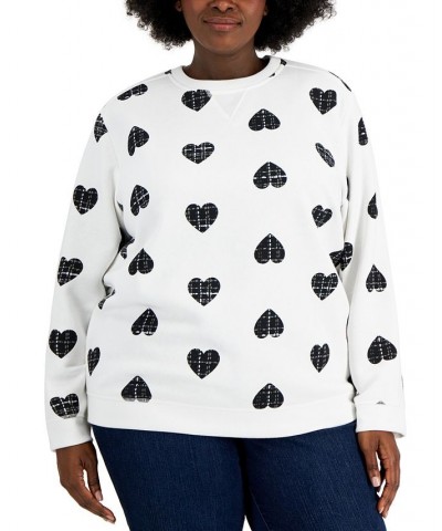 Plus Size Printed Sweatshirt Winter White $12.00 Sweatshirts