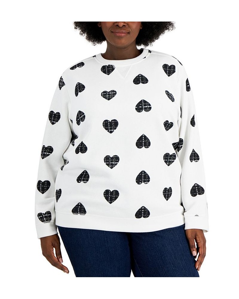 Plus Size Printed Sweatshirt Winter White $12.00 Sweatshirts