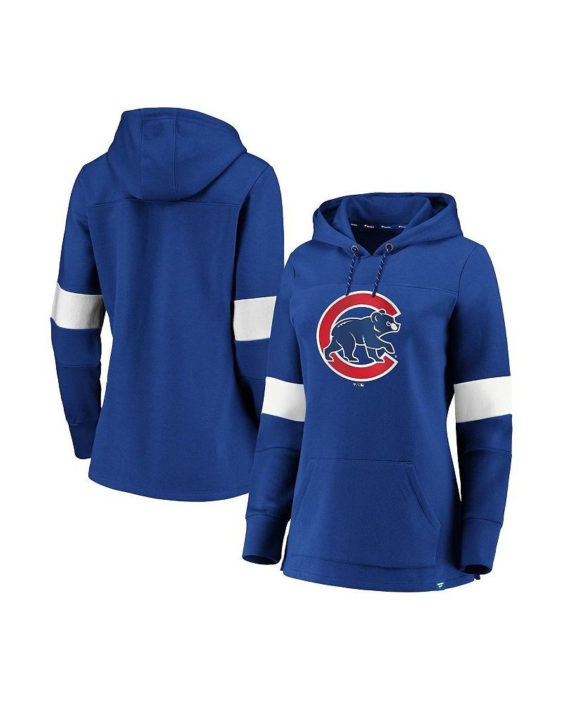 Women's Royal Chicago Cubs Iconic Colorblock Pullover Hoodie Royal $34.50 Sweatshirts