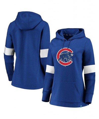 Women's Royal Chicago Cubs Iconic Colorblock Pullover Hoodie Royal $34.50 Sweatshirts