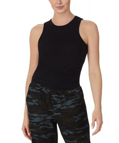 Women's Sleeveless Tank Sleep Top Black Plaid $11.52 Sleepwear