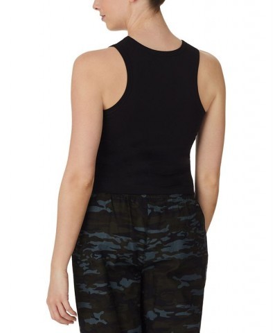 Women's Sleeveless Tank Sleep Top Black Plaid $11.52 Sleepwear