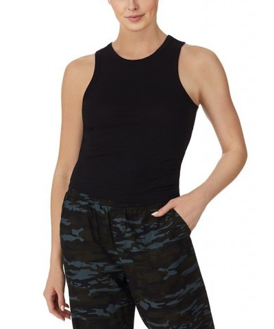 Women's Sleeveless Tank Sleep Top Black Plaid $11.52 Sleepwear