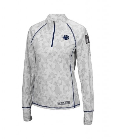 Women's White Penn State Nittany Lions OHT Military-Inspired Appreciation Officer Arctic Camo 1/4-Zip Jacket White $24.20 Jac...