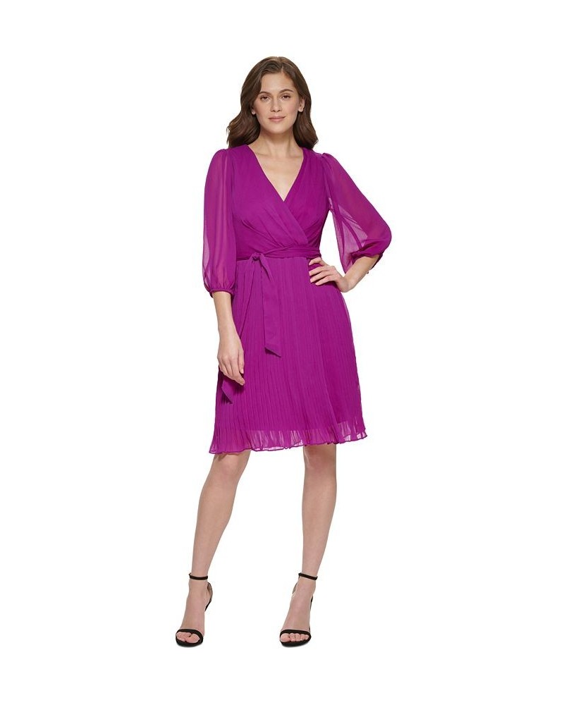 Solid Tie-Front Pleated Dress Magnolia $65.33 Dresses