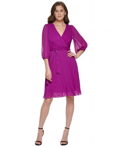 Solid Tie-Front Pleated Dress Magnolia $65.33 Dresses