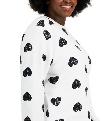 Plus Size Printed Sweatshirt Winter White $12.00 Sweatshirts