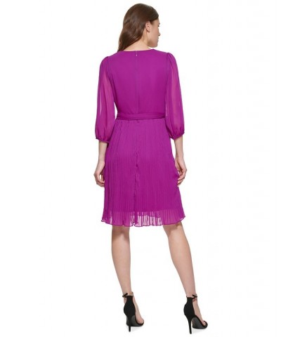 Solid Tie-Front Pleated Dress Magnolia $65.33 Dresses