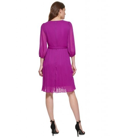 Solid Tie-Front Pleated Dress Magnolia $65.33 Dresses