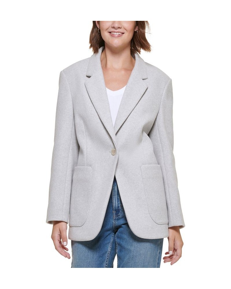 Women's Oversized Drop-Shoulder Blazer Light Grey Melange $36.49 Jackets