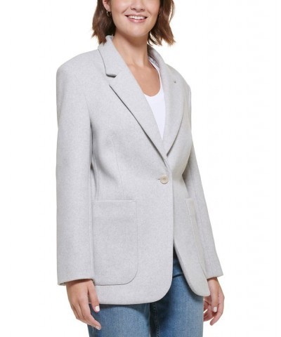 Women's Oversized Drop-Shoulder Blazer Light Grey Melange $36.49 Jackets