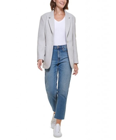 Women's Oversized Drop-Shoulder Blazer Light Grey Melange $36.49 Jackets