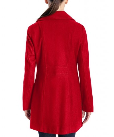 Women's Double-Breasted Peacoat Red $75.00 Coats