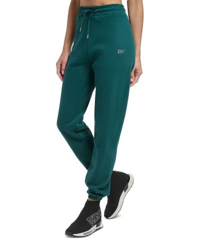 Women's Performance Metallic-Logo Drawstring Sweatpants Ponderosa Pine/silver $17.89 Pants