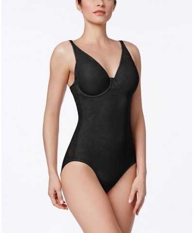 Women's Ultra-Light Firm Tummy-Control Sheer Lace Bodysuit M6552 Black $31.16 Shapewear