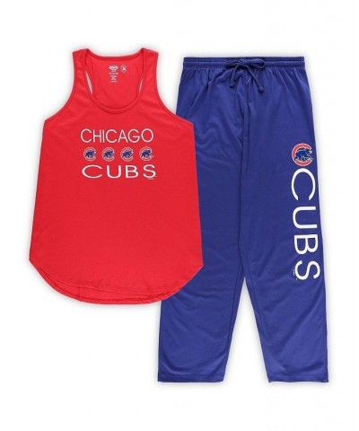 Women's Red Royal Chicago Cubs Plus Size Meter Tank Top and Pants Sleep Set Red, Royal $36.55 Pajama