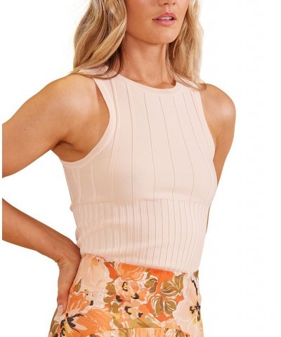 Women's Evie Ribbed Knit Tank Top Blush $45.39 Tops