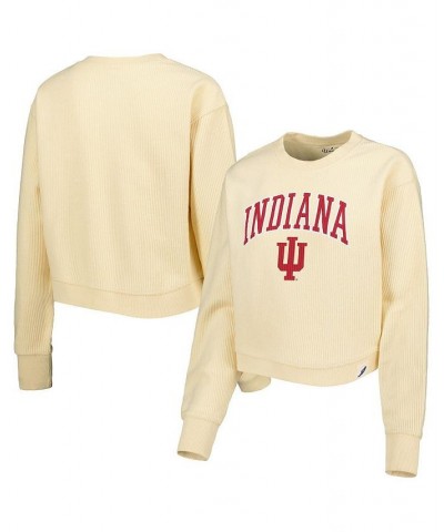 Women's Cream Indiana Hoosiers Classic Campus Corded Timber Sweatshirt Cream $36.80 Sweatshirts