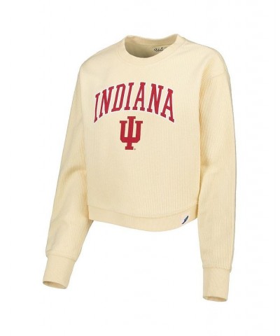 Women's Cream Indiana Hoosiers Classic Campus Corded Timber Sweatshirt Cream $36.80 Sweatshirts