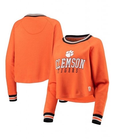 Women's Orange Clemson Tigers Cali Cozy Raglan Crop Pullover Sweatshirt Orange $26.40 Sweatshirts