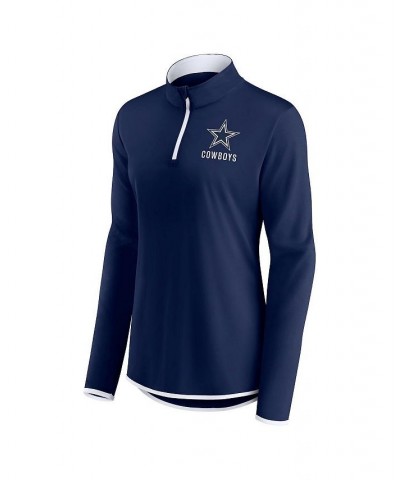 Women's Branded Navy Dallas Cowboys Worth the Drive Quarter-Zip Top Navy $36.39 Tops