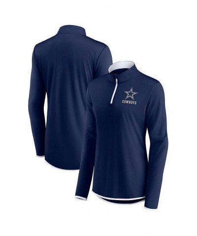 Women's Branded Navy Dallas Cowboys Worth the Drive Quarter-Zip Top Navy $36.39 Tops