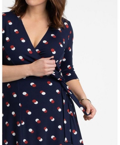 Womens Plus Size Essential Wrap Dress Black $44.28 Dresses