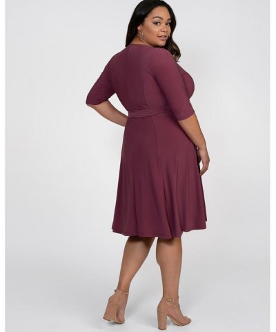 Womens Plus Size Essential Wrap Dress Black $44.28 Dresses