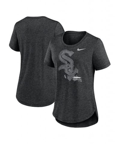 Women's Heather Black Chicago White Sox Touch Tri-Blend T-shirt Heather Black $25.19 Tops