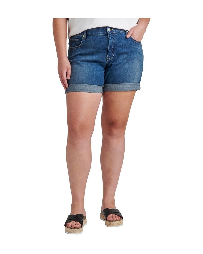 Plus Size Alex Mid Rise Boyfriend Shorts Brilliant Blue $21.56 Shorts