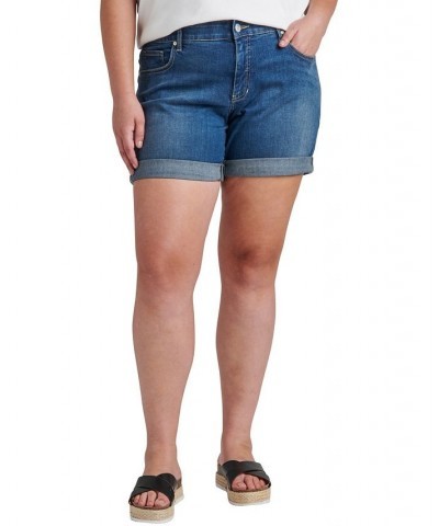 Plus Size Alex Mid Rise Boyfriend Shorts Brilliant Blue $21.56 Shorts