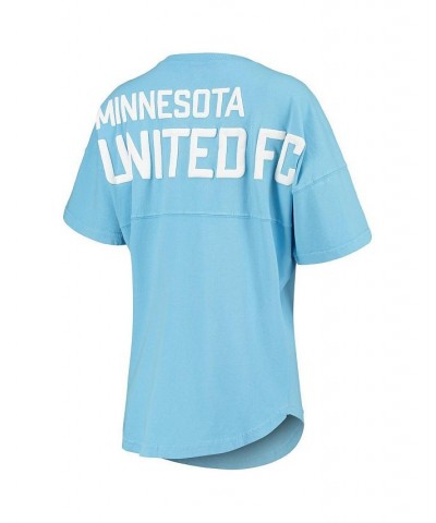 Women's Branded Blue Minnesota United FC Spirit Jersey V-Neck T-shirt Blue $31.50 Tops