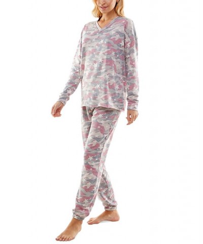 Women's Butterknit Printed Pajamas Set Elisa Starry Camo Flintstone $14.35 Sleepwear