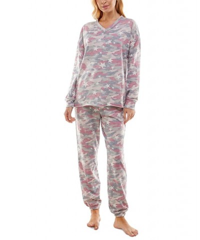 Women's Butterknit Printed Pajamas Set Elisa Starry Camo Flintstone $14.35 Sleepwear