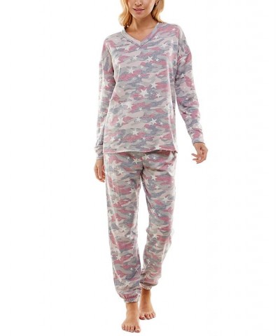 Women's Butterknit Printed Pajamas Set Elisa Starry Camo Flintstone $14.35 Sleepwear