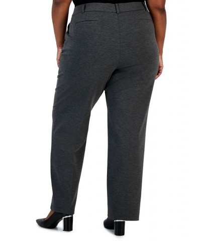 Plus Size Faux-Fly Pull-On Wide-Leg Pants Gray $24.30 Pants