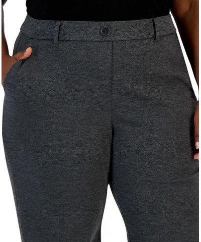 Plus Size Faux-Fly Pull-On Wide-Leg Pants Gray $24.30 Pants