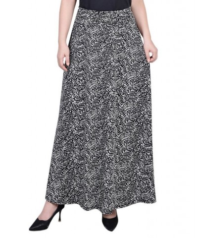 Petite Maxi A-Line Skirt with Front Faux Belt Black Spark Duo $17.40 Skirts