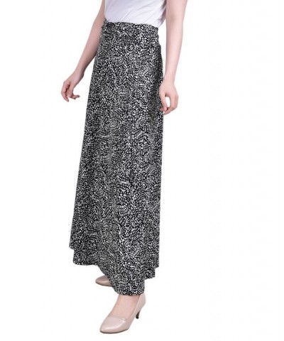 Petite Maxi A-Line Skirt with Front Faux Belt Black Spark Duo $17.40 Skirts