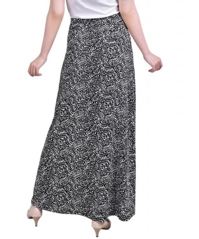 Petite Maxi A-Line Skirt with Front Faux Belt Black Spark Duo $17.40 Skirts