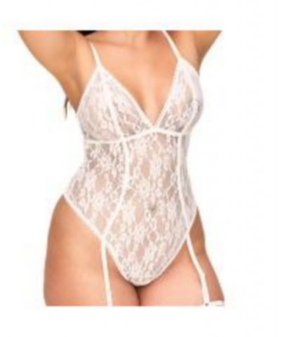 Clarisse Women's Plus-Size Bodysuit Lingerie White $20.48 Lingerie