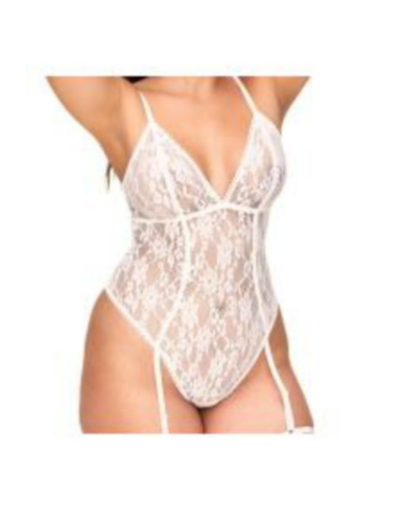 Clarisse Women's Plus-Size Bodysuit Lingerie White $20.48 Lingerie