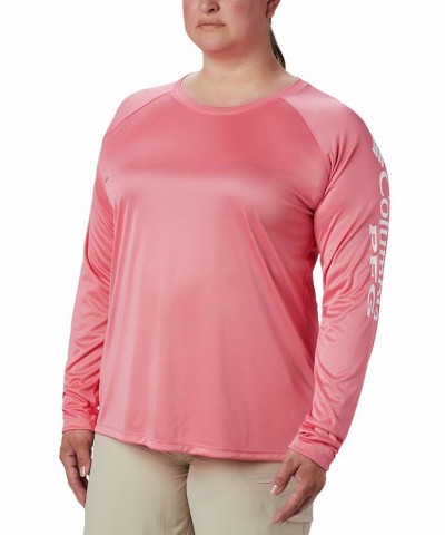 Plus Size PFG Tidal Tee II Omni-Shade T-Shirt Lollipop, White Logo $24.00 Tops