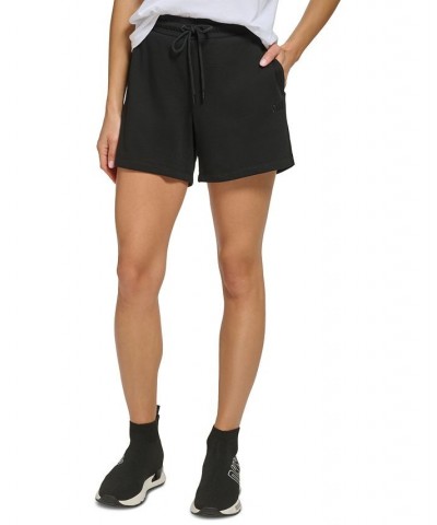 Women's Performance Cotton Logo Drawstring Shorts Black $13.09 Shorts